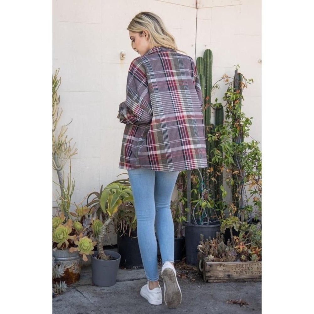 Eldridge Red Plaid Shacket jacket - Picture 3 of 4